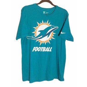 NIKE NFL Miami Dolphins Mesh Style Graphic T-Shirt Teal Green